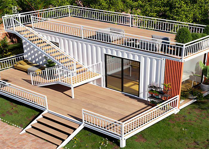 Leisure Garden Style Modular House Color And Staircase Style Customized