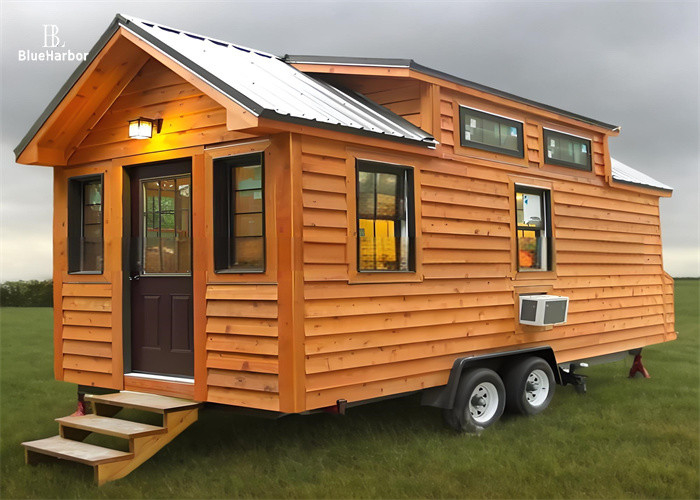 Light Steel Structure Trailer Prefabricated Tiny House With Loft Layout For 2 People